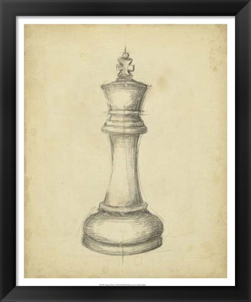 Framed Antique Chess I Print