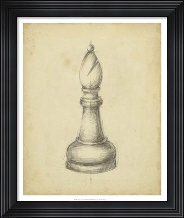 Framed Antique Chess II Print