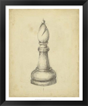 Framed Antique Chess II Print