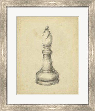 Framed Antique Chess II Print