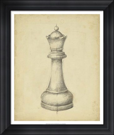Framed Antique Chess III Print