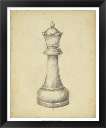 Framed Antique Chess III Print