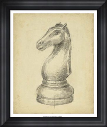 Framed Antique Chess IV Print