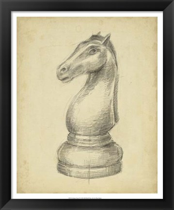 Framed Antique Chess IV Print