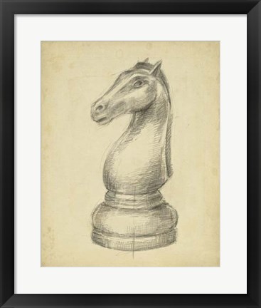 Framed Antique Chess IV Print