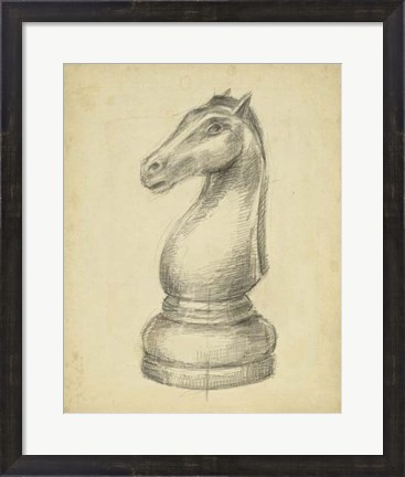 Framed Antique Chess IV Print