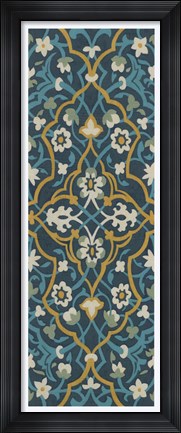 Framed Cobalt Tapestry I Print