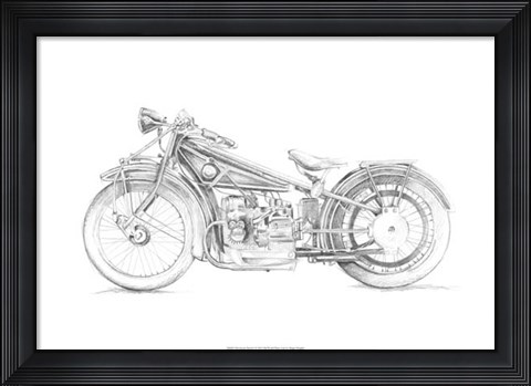 Framed Motorcycle Sketch I Print