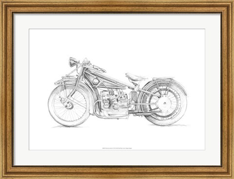 Framed Motorcycle Sketch I Print