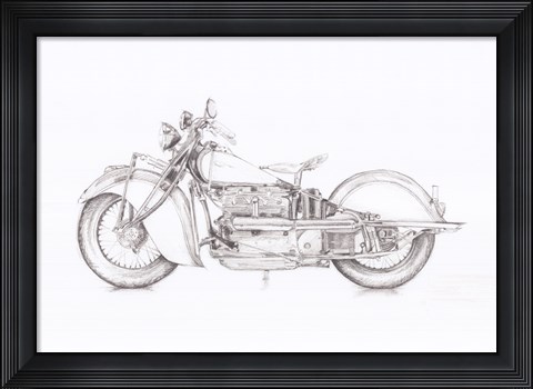 Framed Motorcycle Sketch II Print