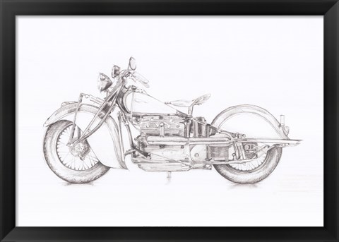 Framed Motorcycle Sketch II Print