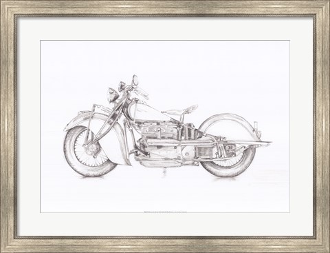 Framed Motorcycle Sketch II Print