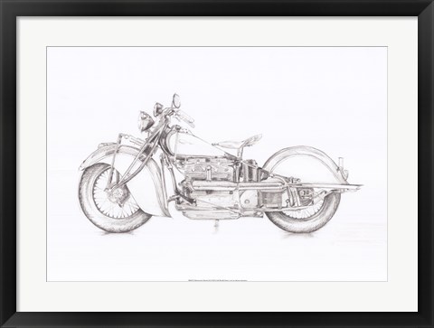 Framed Motorcycle Sketch II Print