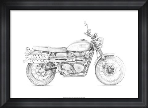 Framed Motorcycle Sketch III Print
