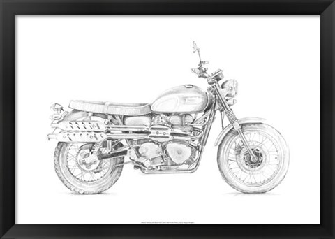 Framed Motorcycle Sketch III Print