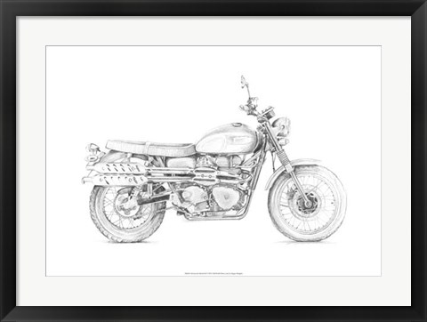 Framed Motorcycle Sketch III Print