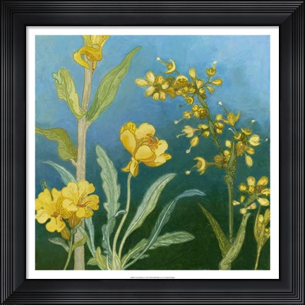 Framed Azure Blooms I Print