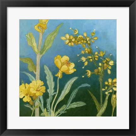 Framed Azure Blooms I Print