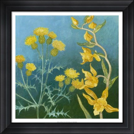 Framed Azure Blooms II Print
