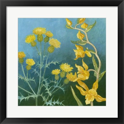 Framed Azure Blooms II Print