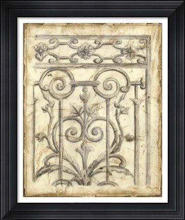 Framed Decorative Iron Sketch II Print