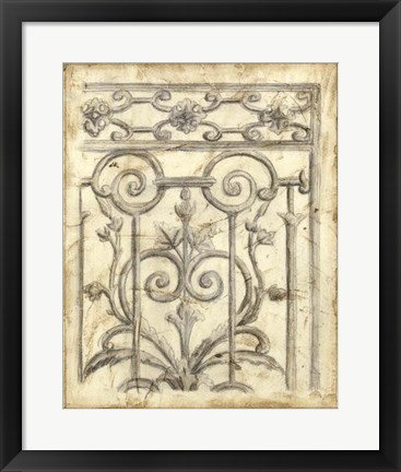 Framed Decorative Iron Sketch II Print