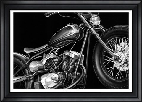 Framed Vintage Motorcycle I Print