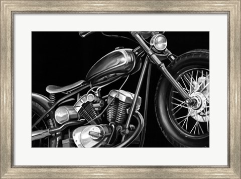 Framed Vintage Motorcycle I Print