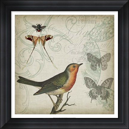 Framed Cartouche &amp; Wings I Print