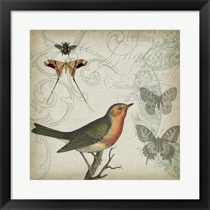 Framed Cartouche &amp; Wings I Print