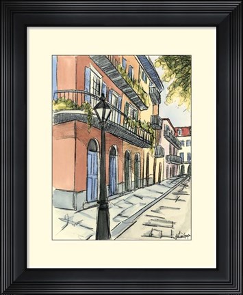 Framed Sketches of Downtown I Print