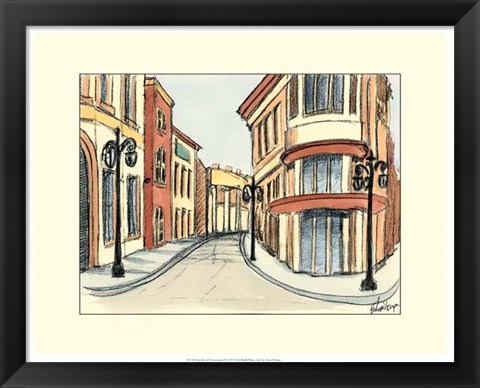 Framed Sketches of Downtown IV Print