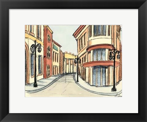 Framed Sketches of Downtown IV Print