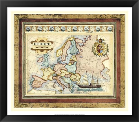 Framed Map of Europe Print