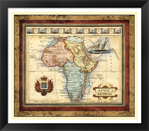 Framed Map of Africa Print