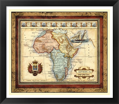 Framed Map of Africa Print