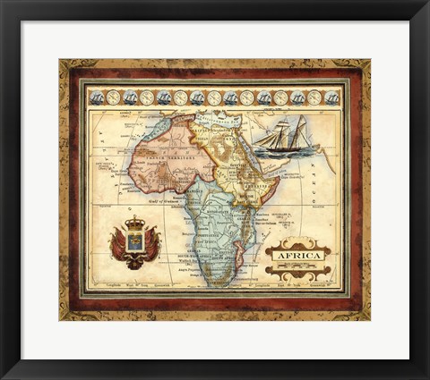 Framed Map of Africa Print