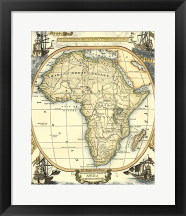 Framed Nautical Map of Africa Print