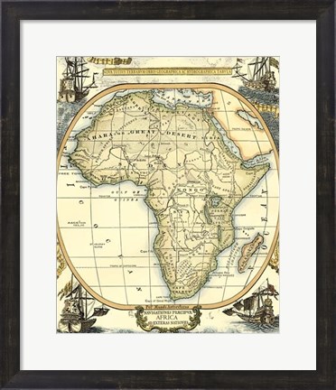 Framed Nautical Map of Africa Print