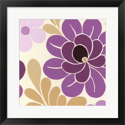 Framed Fuchsia Floral I Print