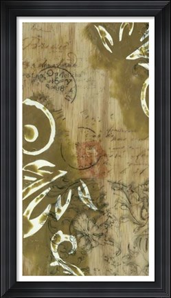 Framed Filigree and Wood I Print