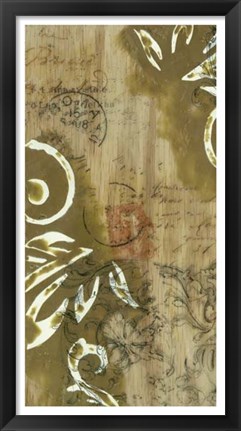 Framed Filigree and Wood I Print