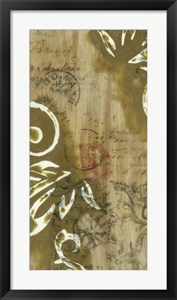 Framed Filigree and Wood I Print