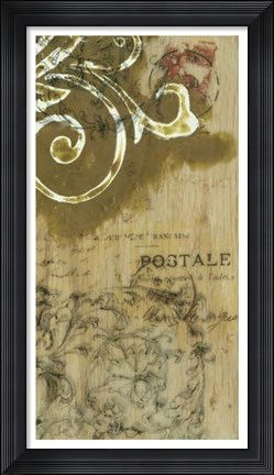 Framed Filigree and Wood II Print