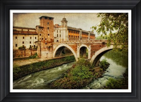 Framed Looking West at Ponte Fabricio Print