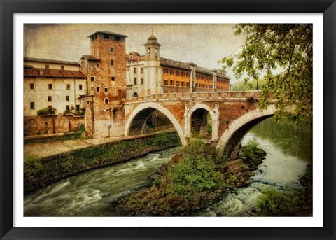 Framed Looking West at Ponte Fabricio Print