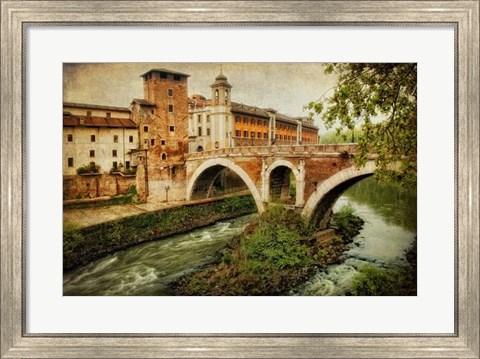 Framed Looking West at Ponte Fabricio Print