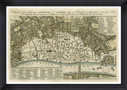 Framed City Plan of London Print