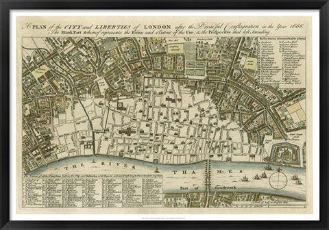 Framed City Plan of London Print