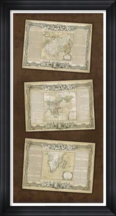 Framed Weathered Maps I Print